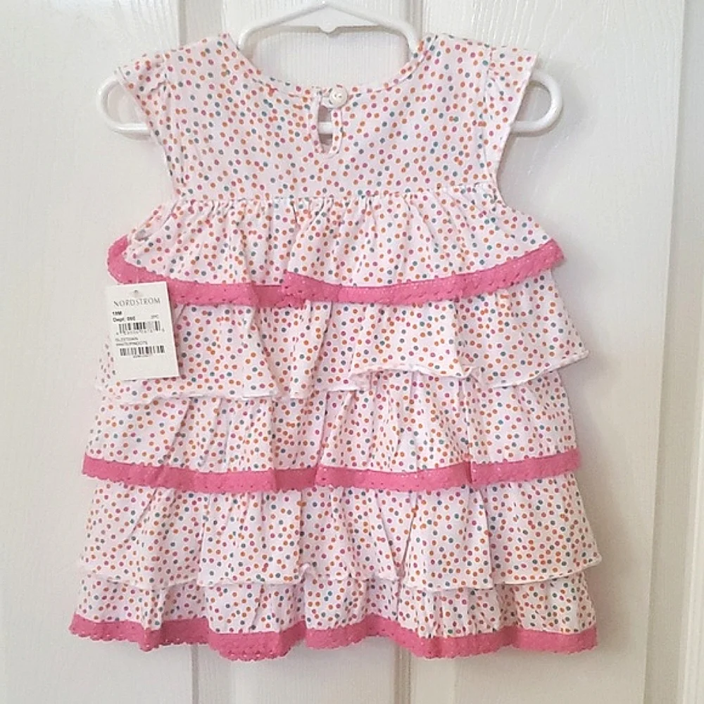 NWT New Sweet Ivy Pink & White Speckled Dot Two Piece Top & Pants 18 Months - Picture 8 of 9
